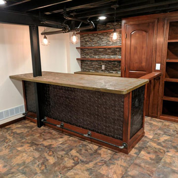 basement man bar ideas for flooring