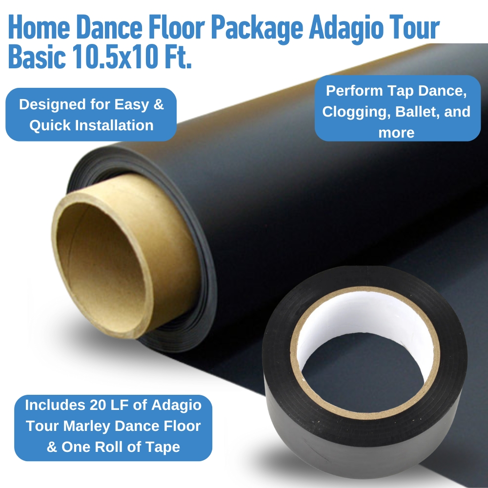 Home Dance Floor Package Adagio Tour Basic 10.5x10 Ft. infographic