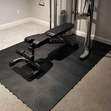 Tile Home Gym Floor Over Carpet, Foam Gym Flooring Over Carpet
