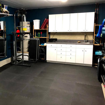 garage gym floor mats for T25 and other workouts