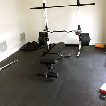 home gym weight rack flooring