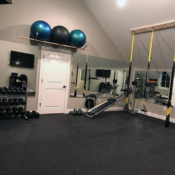 Rubber Rolled Flooring for Home Exercise and Workout Room