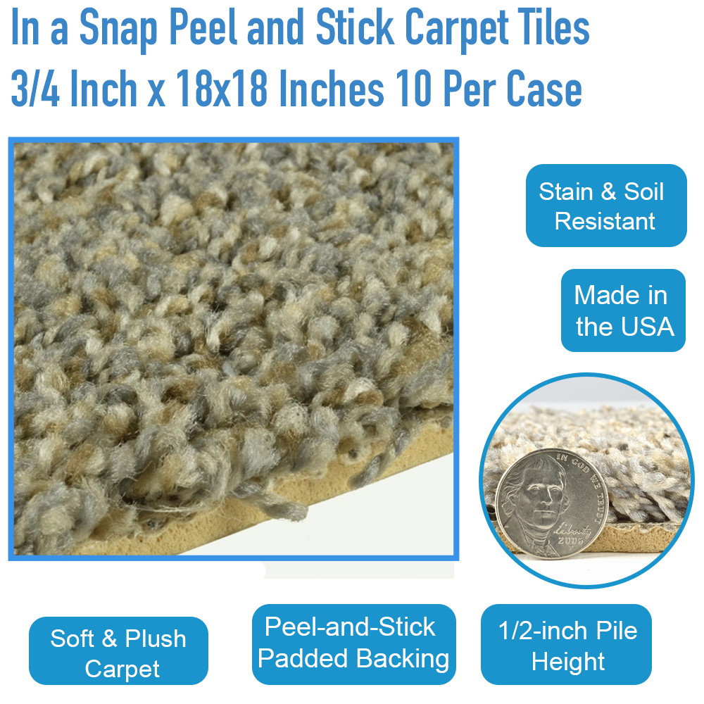 In a Snap Peel and Stick Carpet Tiles infographic