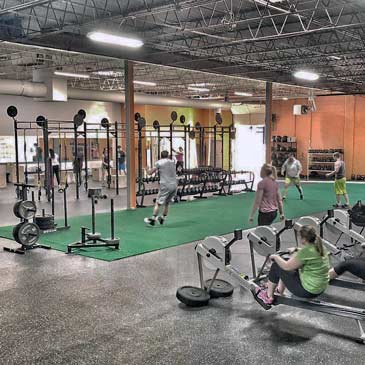 In Motion Fitness 3/8 inch rubber flooring for group training