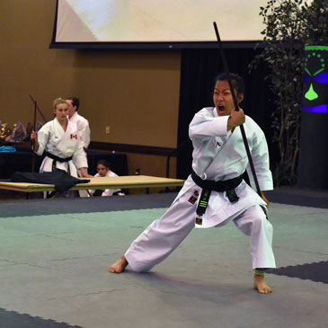 Noell Jellison Bo Staff form on Greatmats Martial Arts Mats