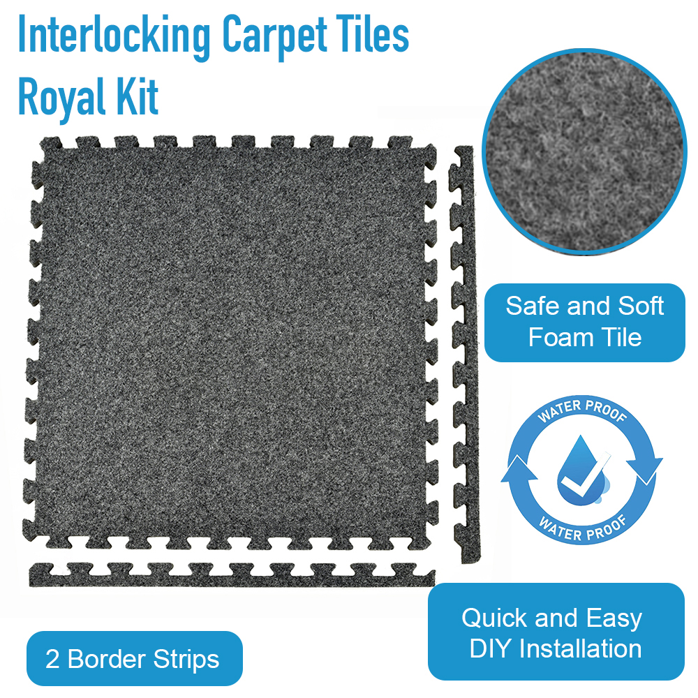 Interlocking Carpet Tiles 10x20 Ft Kit infographic