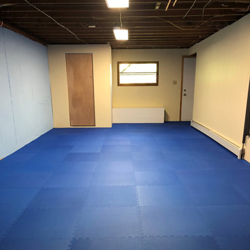 temporary basement playroom flooring