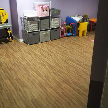 best flooring for temporary basement playroom