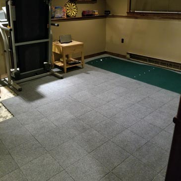 small basement flooring ideas include carpet tiles