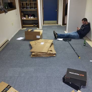 diy Basement floor tiles for use on wet or damp concrete