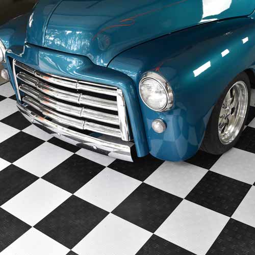 Garage Flooring Tiles - Mark Lund Signature Cycles pickup