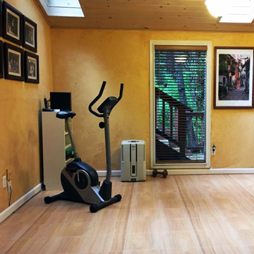 Raised Floor Tiles for Exercise Room in Lower Level Basement