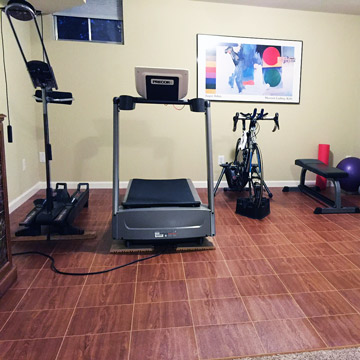 Hard Plastic Raised Max Tiles in Home Exercise Room 
