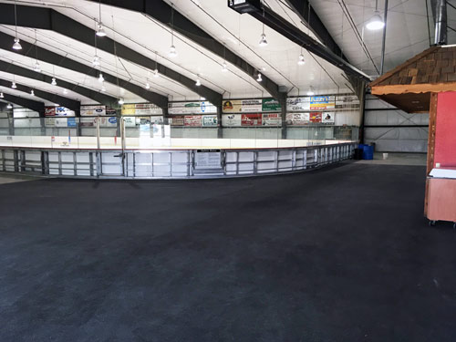 Monroe Youth Hockey Ice Arena with rubber flooring