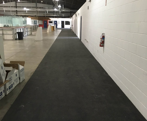 hockey rink installs rubber flooring