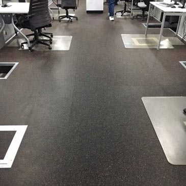 Cleaning Rubber Call Center Flooring