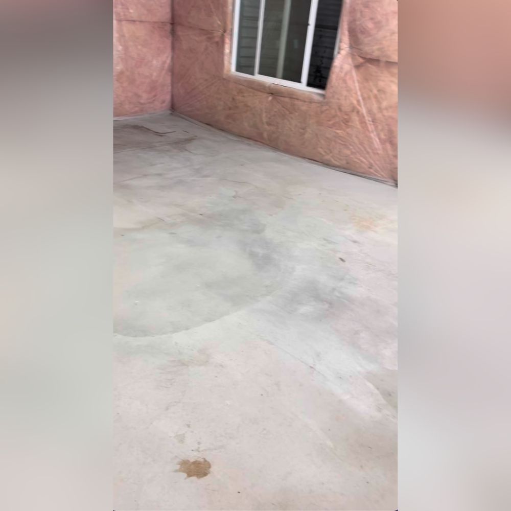basement concrete floor before foam mats
