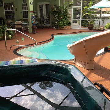 Cool ideas for backyard flooring with a pool