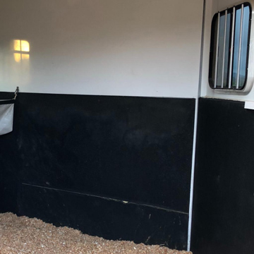 rubber sheet roll in horse trailer