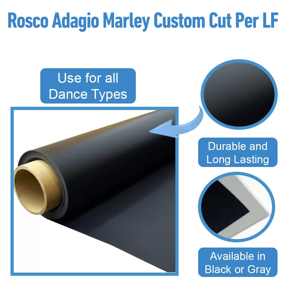Rosco Adagio Marley Dance Custom Cut infographic