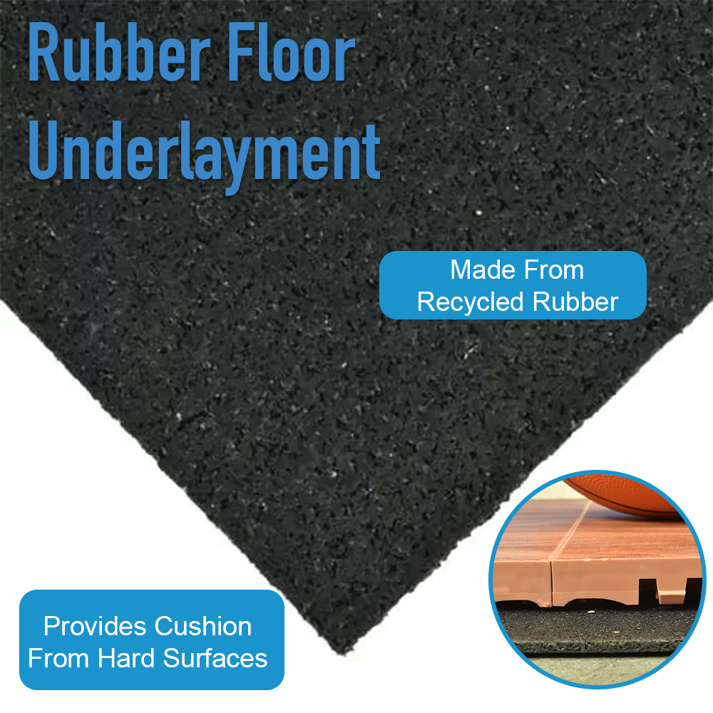 Rubber Floor Underlayment 3 mm 4x50 ft infographic