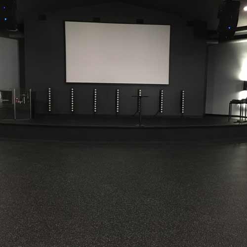 Rubber Floor Used in Church Auditorium 