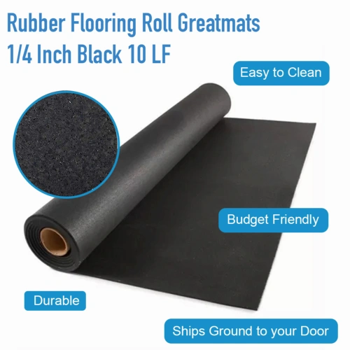 ¼ Inch Thick Rubber Flooring Roll