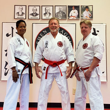 Celine Otto, Jerry Otto and Bryan Otto of Shen Dragon Karate Dojo