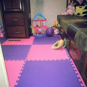 Pink and Purple interlocking Foam mats for bedroom floor