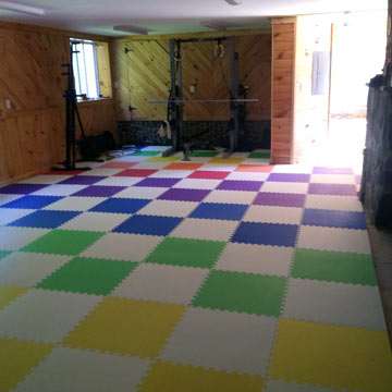 Colorful Foam Matting for Basement Play and Gym