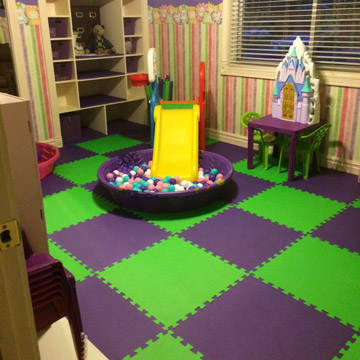 soft mats green purple kids room