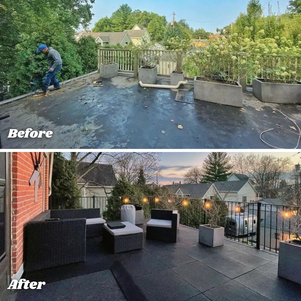 outdoor patio before and after