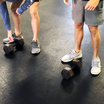 Rubber Fitness Flooring with Dumbbells