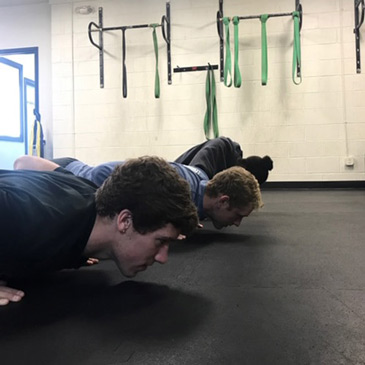 Pushups on Rubber Gym Floor Mats at SwimQuest