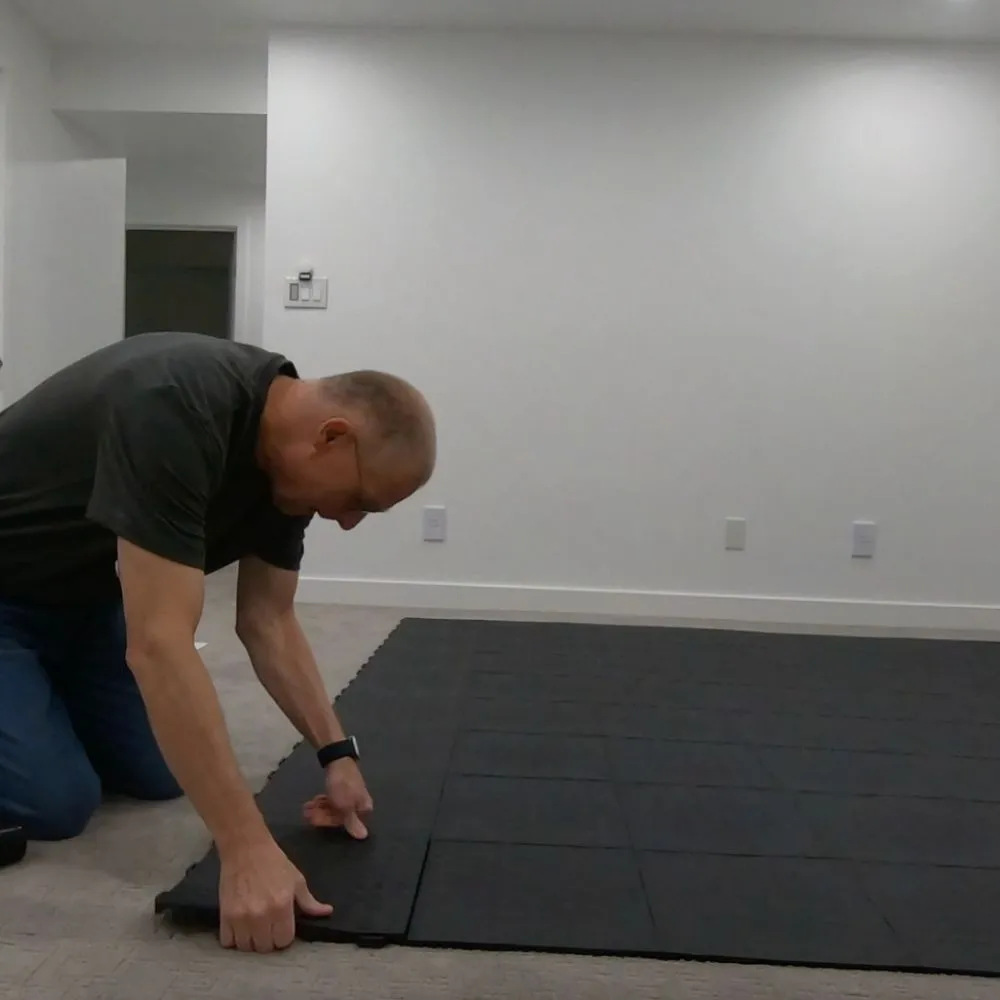Bump Top Home Gym Flooring Over Carpet