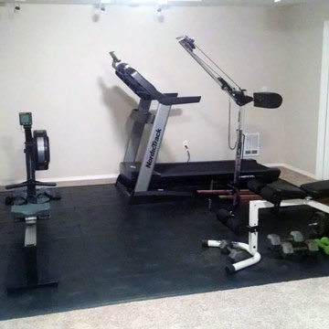 raised basement flooring home gym