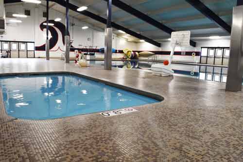Unity School District Pool with Tile pool decking