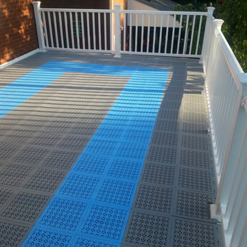Waterproof Gray and Blue PVC Terrace Floor Tiles