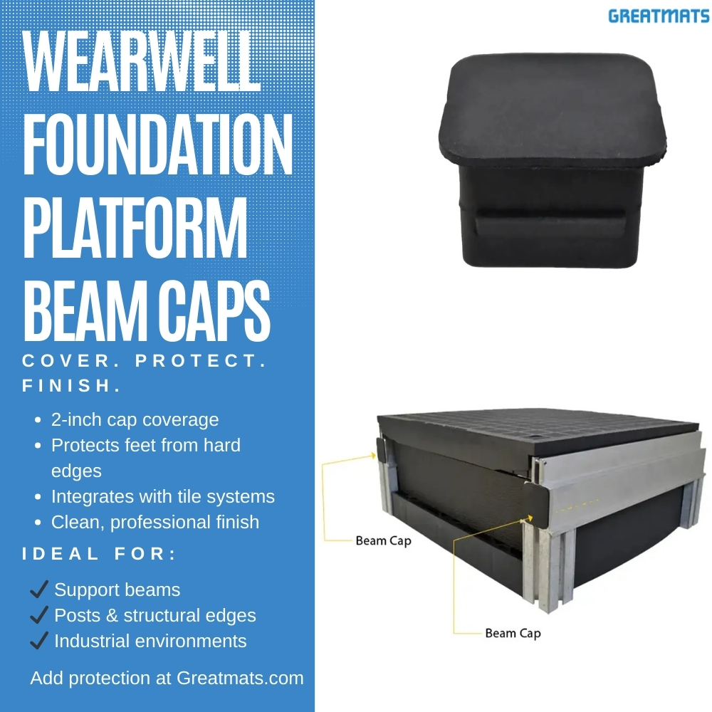 Wearwell Foundation Platform Beam Caps 2 Inch infographic