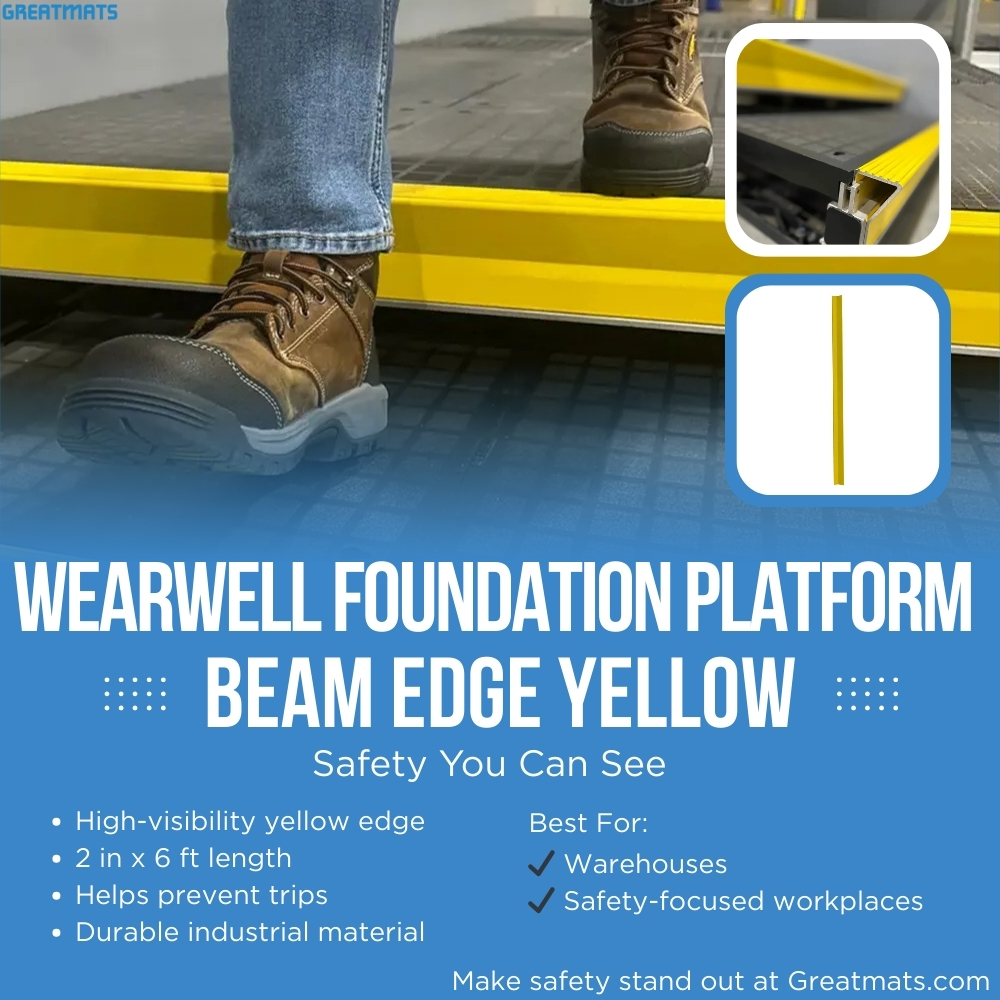 Wearwell Foundation Platform Beam Edge Yellow 2 Inch x 6 Ft. infographic