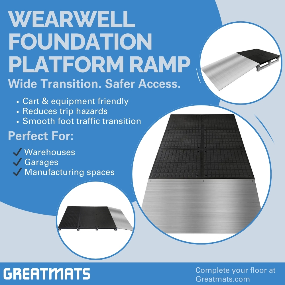 Wearwell Foundation Platform Ramp 36x42 Inch infographic