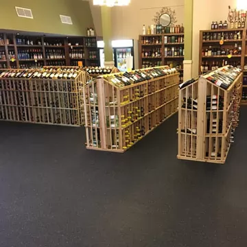 rubber flooring in liquor store or wine cellar