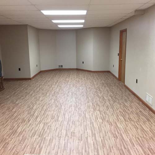 water resistant foam tile flooring in basement