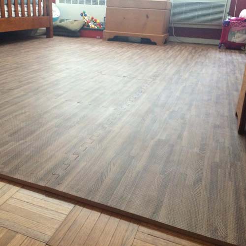 soft nursery room flooring with wood look