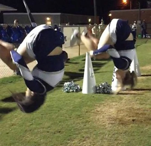 Spalding High School Cheerleading flip