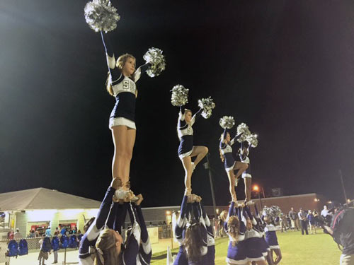 Spalding High School Cheerleading stunt