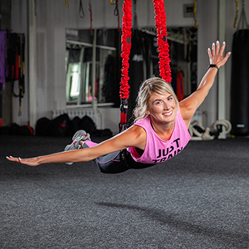 aerial bungee dance over cushioned flooring is best