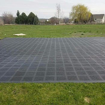 installing deck tiles over grass