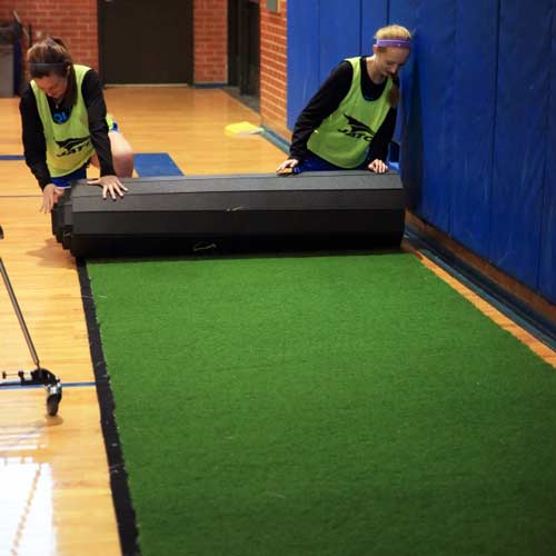 Gym Turf 365  Portable Indoor Sports Turf per SF rollout.