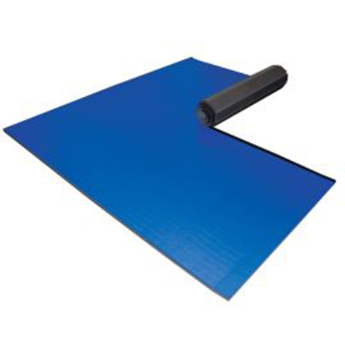 Royal Blue Home Wrestling Flexi-Connect Mat with Circle and Marks 1-1/4 Inch x 10x10 Ft.